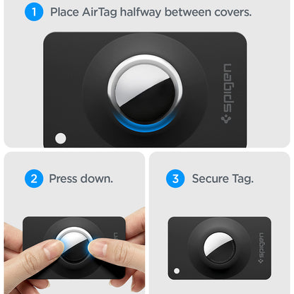 Pouzdro Spigen Air Fit 2 pro Apple AirTag, Sada 2 kusy, Černá ACS11199