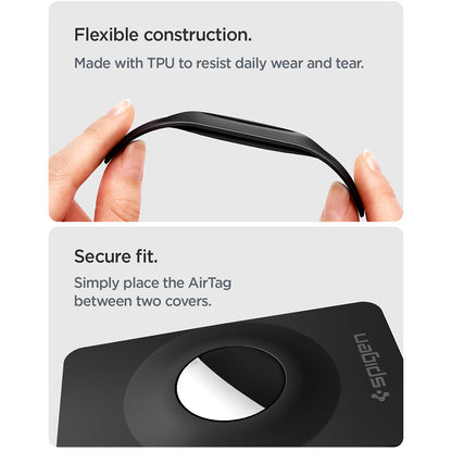 Pouzdro Spigen Air Fit 2 pro Apple AirTag, Sada 2 kusy, Černá ACS11199