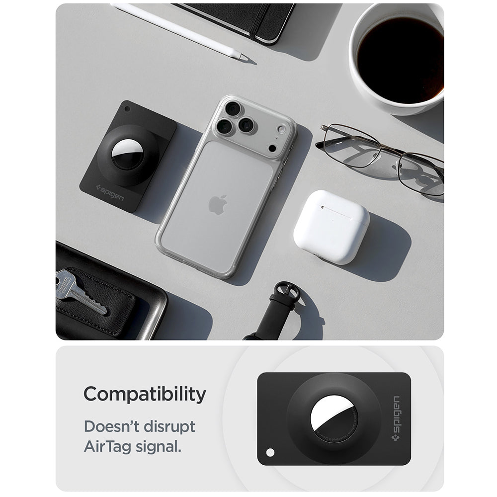 Pouzdro Spigen Air Fit 2 pro Apple AirTag, Sada 2 kusy, Černá ACS11199