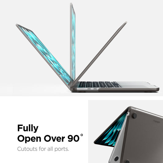 Pouzdro Spigen Airskin pro Apple MacBook Air 13palců (2026) / (2025) / (2024) / (2022), Černé saténové ACS11531