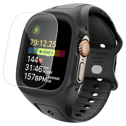 Pouzdro Spigen Liquid Air Pro s ochrannou fólií pro Apple Watch Ultra Series, matná černá ACS11416