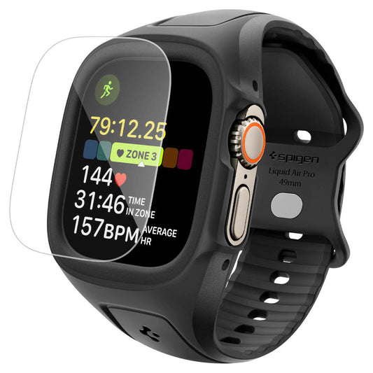 Pouzdro Spigen Liquid Air Pro s ochrannou fólií pro Apple Watch Ultra Series, matná černá ACS11416
