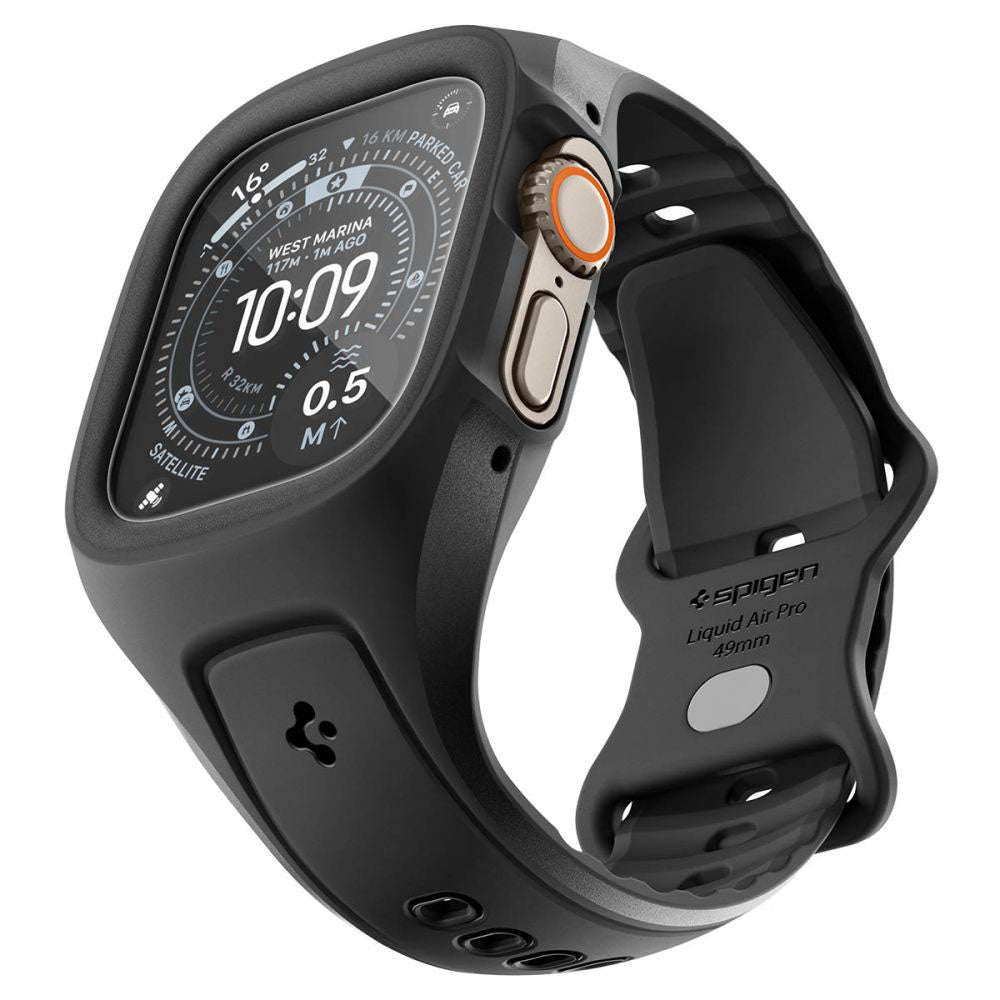 Pouzdro Spigen Liquid Air Pro s ochrannou fólií pro Apple Watch Ultra Series, matná černá ACS11416
