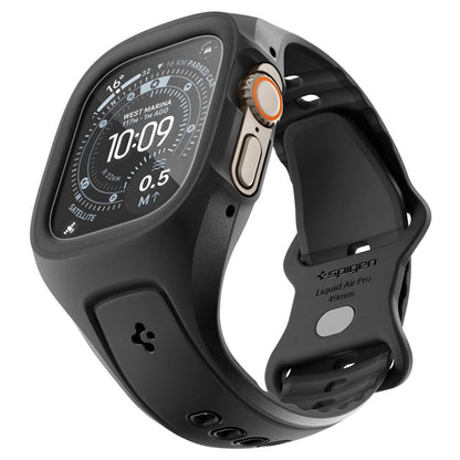 Pouzdro Spigen Liquid Air Pro s ochrannou fólií pro Apple Watch Ultra Series, matná černá ACS11416