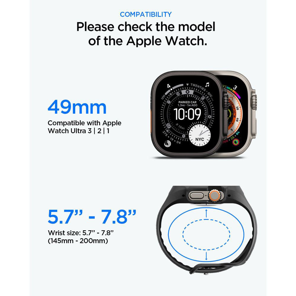 Pouzdro Spigen Liquid Air Pro s ochrannou fólií pro Apple Watch Ultra Series, matná černá ACS11416