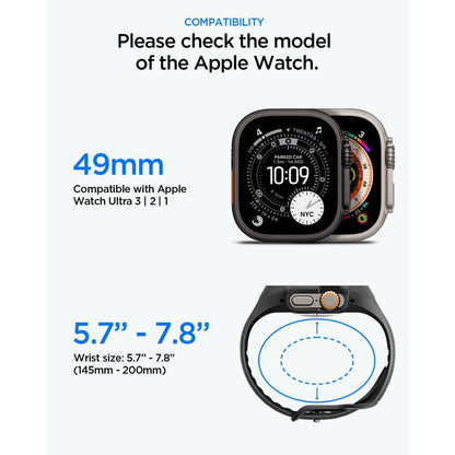 Pouzdro Spigen Liquid Air Pro s ochrannou fólií pro Apple Watch Ultra Series, matná černá ACS11416