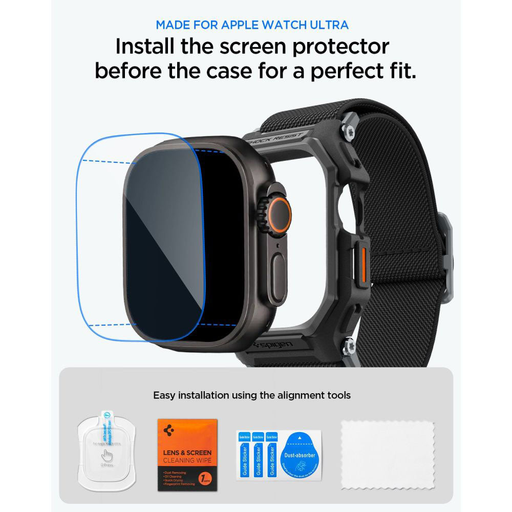 Pouzdro Spigen Lite Fit Pro s ochrannou fólií pro Apple Watch Ultra Series, matná černá ACS11415