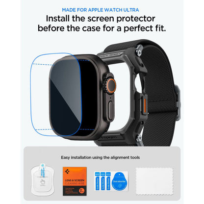 Pouzdro Spigen Lite Fit Pro s ochrannou fólií pro Apple Watch Ultra Series, matná černá ACS11415