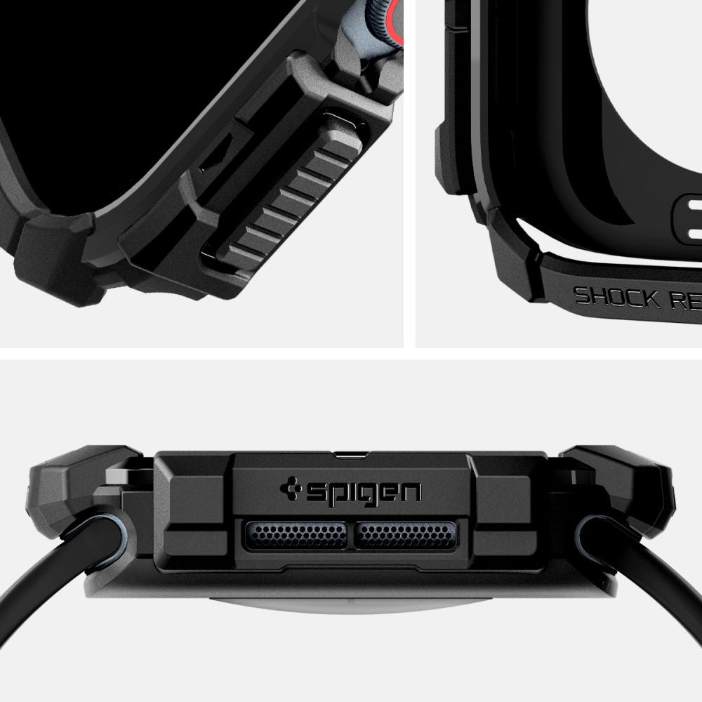 Pouzdro Spigen Rugged Armor pro Apple Watch Series 10 / 11 42mm, Černé ACS08585