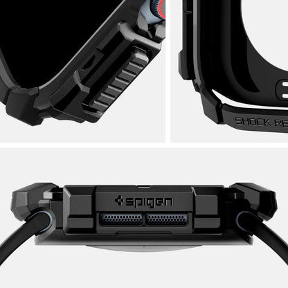 Pouzdro Spigen Rugged Armor pro Apple Watch Series 10 / 11 42mm, Černé ACS08585