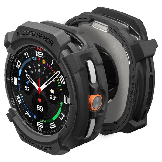 Pouzdro Spigen Rugged Armor pro Samsung Galaxy Watch8 Classic, Matně černé ACS10012