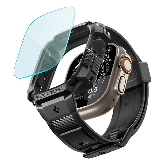 Pouzdro Spigen Rugged Armor Pro s ochranou displeje pro Apple Watch Ultra Series, černé ACS12053