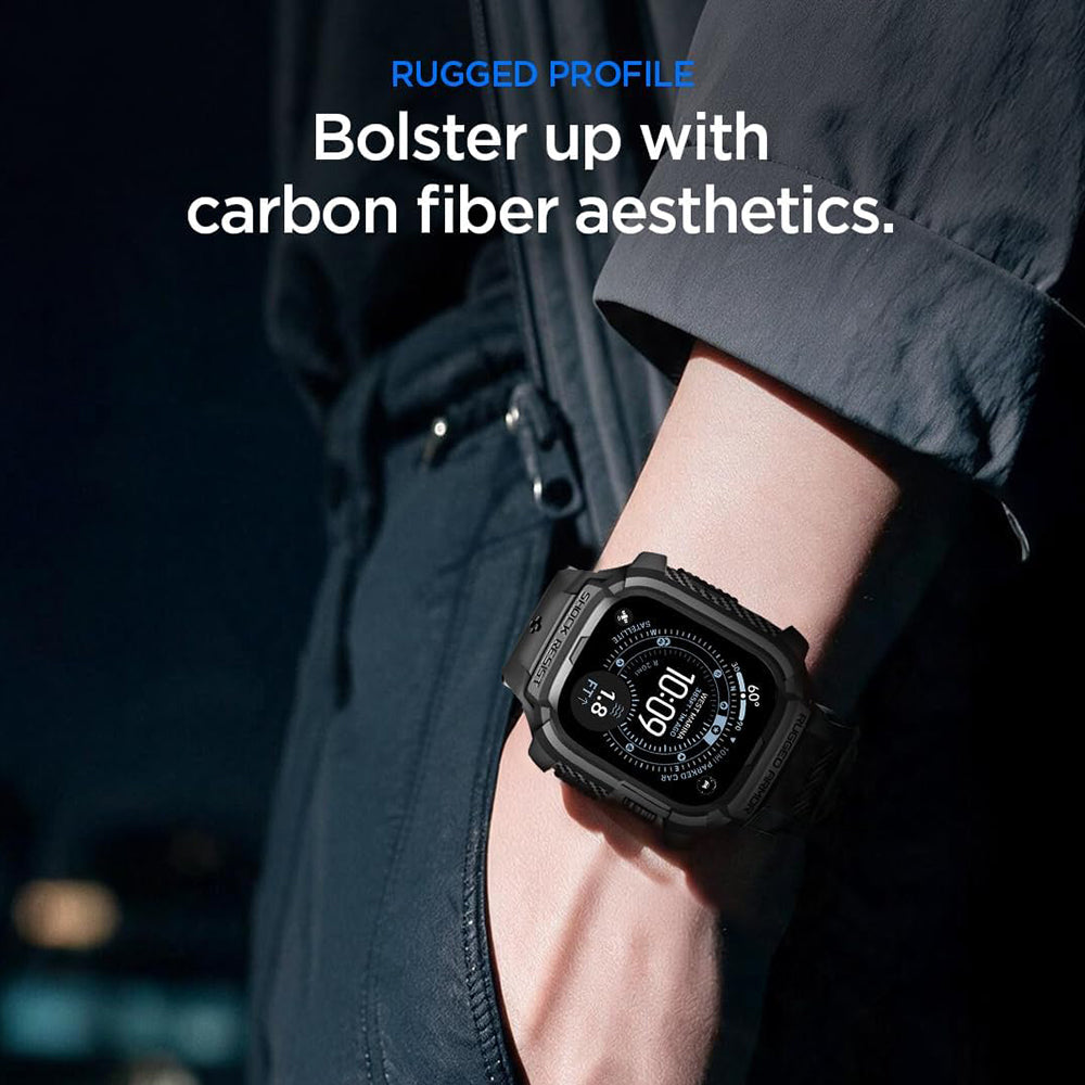 Spigen Rugged Armor Pro Case with Screen Protector for Apple Watch Ultra Series, Black ACS12053