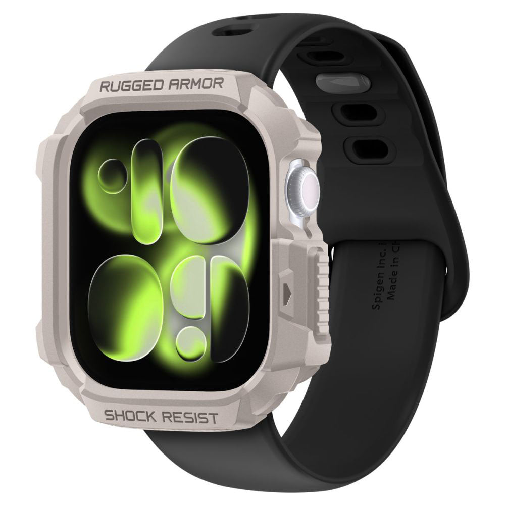 Pouzdro Spigen Rugged Armor V2 pro Apple Watch Series 10 / 11 42mm, Béžová