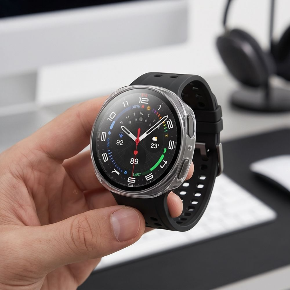 Pouzdro Tech-Protect Defense pro Samsung Galaxy Watch 9 / Watch8 44mm, Sada 2 kusy, Černá / Průhledná