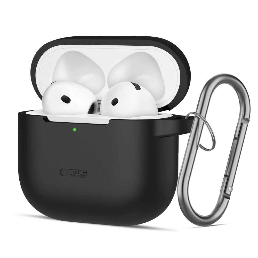 Pouzdro Tech-Protect Silicone Hook pro Apple AirPods 4, Černé