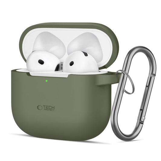 Pouzdro Tech-Protect Silicone Hook pro Apple AirPods 4, Zelené