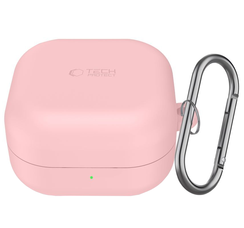 Pouzdro Tech-Protect Silicone Hook pro Samsung Galaxy Buds4 / Buds4 Pro, Růžové