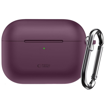 Pouzdro Tech-Protect Silicone Hook pro Apple AirPods Pro 3, vínové