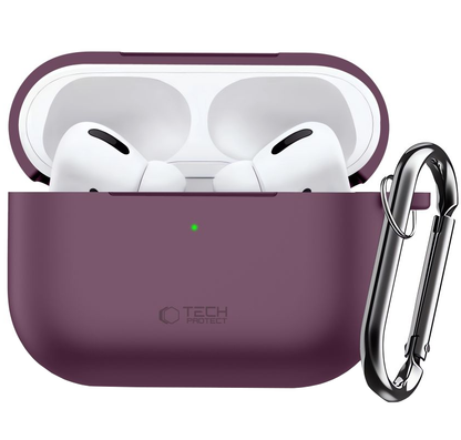 Pouzdro Tech-Protect Silicone Hook pro Apple AirPods Pro 3, vínové