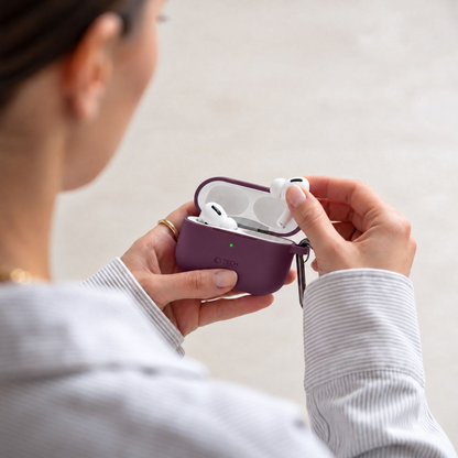 Pouzdro Tech-Protect Silicone Hook pro Apple AirPods Pro 3, vínové