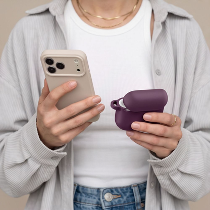 Pouzdro Tech-Protect Silicone Hook pro Apple AirPods 4 / AirPods 5, vínové