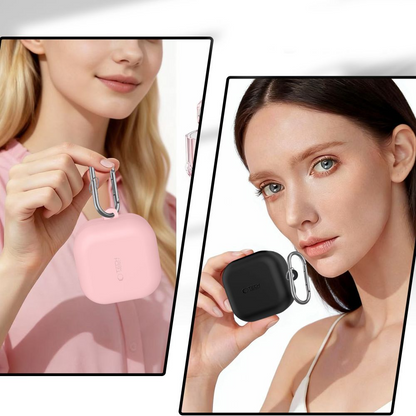 Pouzdro Tech-Protect Silicone Hook pro Samsung Galaxy Buds4 / Buds4 Pro, Růžové