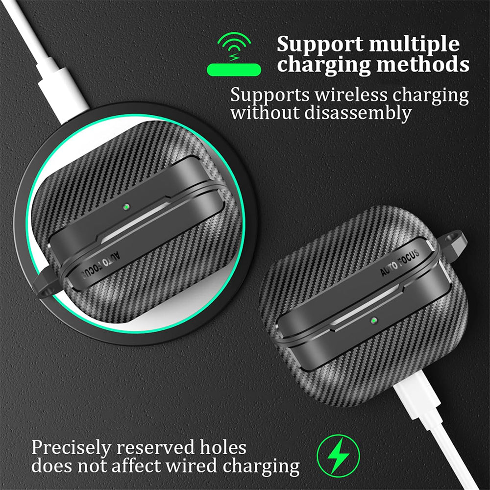 Pouzdro Techsuit CarbonFiber pro Samsung Galaxy Buds3 FE / Buds3 Pro / Buds3, černé