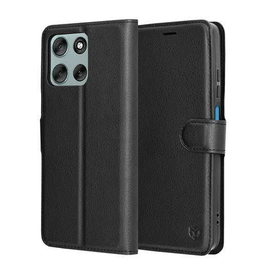 Pouzdro pro Motorola Moto G56, Techsuit, kožené folio, černé