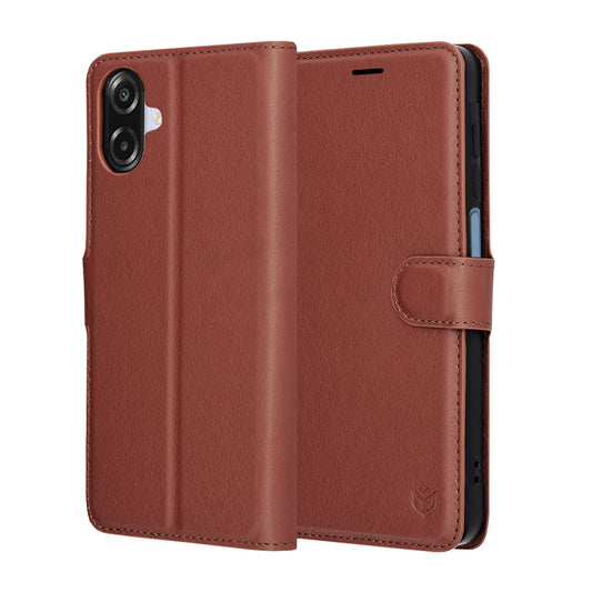 Pouzdro pro Samsung Galaxy A07 4G A075, Techsuit, kožené folio, hnědé