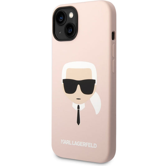 Pouzdro pro Apple iPhone 14 Plus, Karl Lagerfeld, Silicone Karl's Head, Růžové
