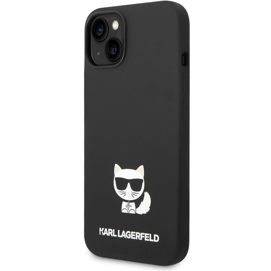 Pouzdro pro Apple iPhone 14 Plus, Karl Lagerfeld, Silicone Body Choupette, Černá
