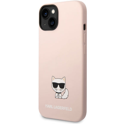 Pouzdro pro Apple iPhone 14 Plus, Karl Lagerfeld, Silicone Body Choupette, Růžové