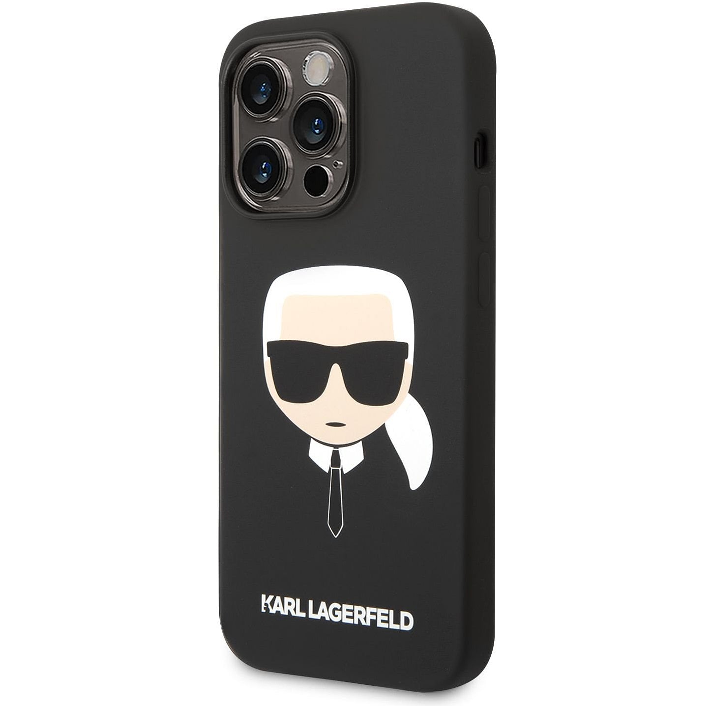 Pouzdro MagSafe pro Apple iPhone 14 Pro, Karl Lagerfeld, Silicone Karl Head, Černá