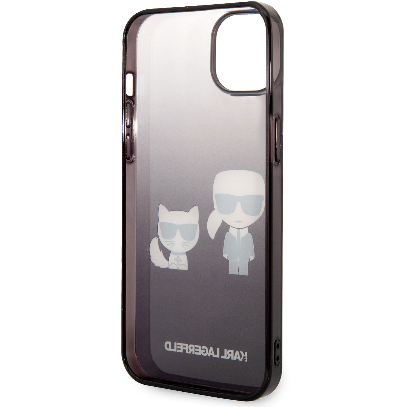 Case for Apple iPhone 14 Plus, Karl Lagerfeld, Gradient Karl & Choupette, Black