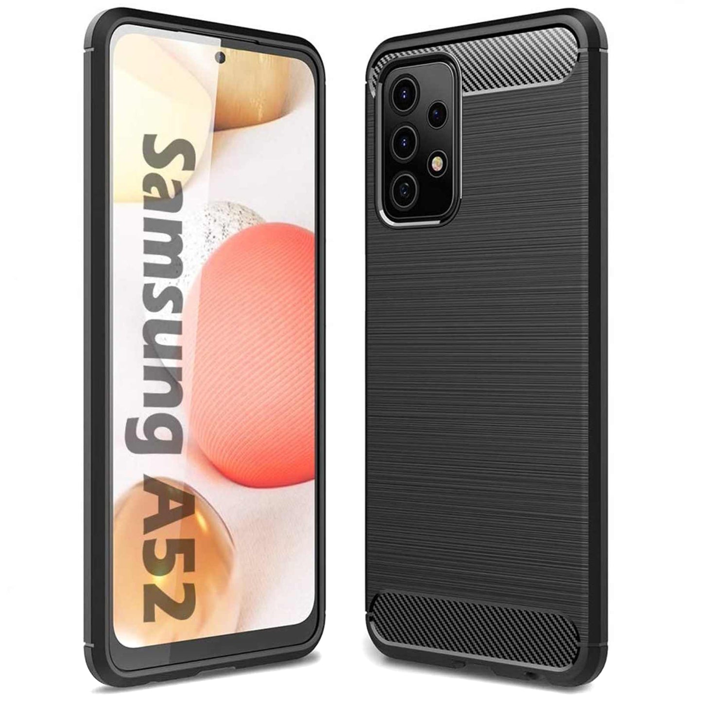 Pouzdro pro Samsung Galaxy A52s 5G A528 / A52 5G A526 / A52 A525, OEM, Karbon, Černé