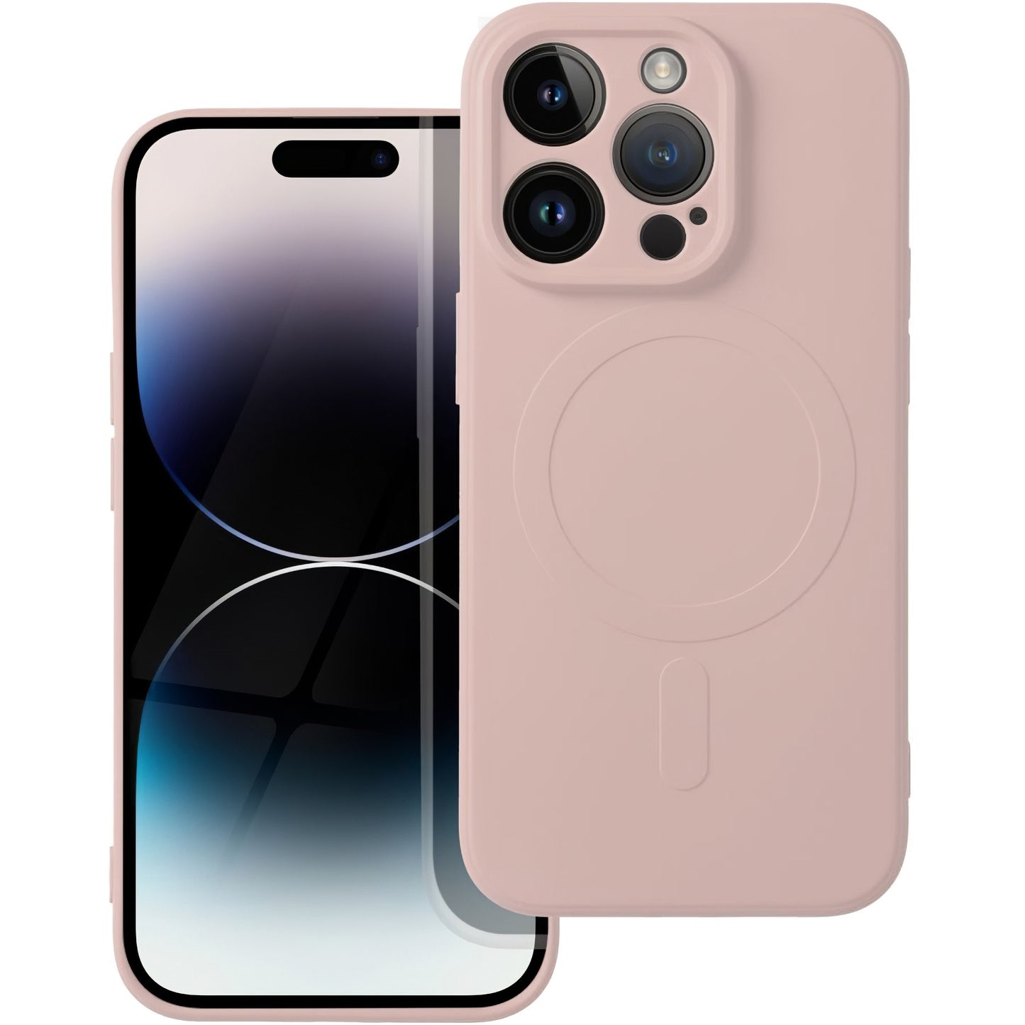MagSafe pouzdro pro Apple iPhone 14 Pro, OEM, Silicone Mag, růžové