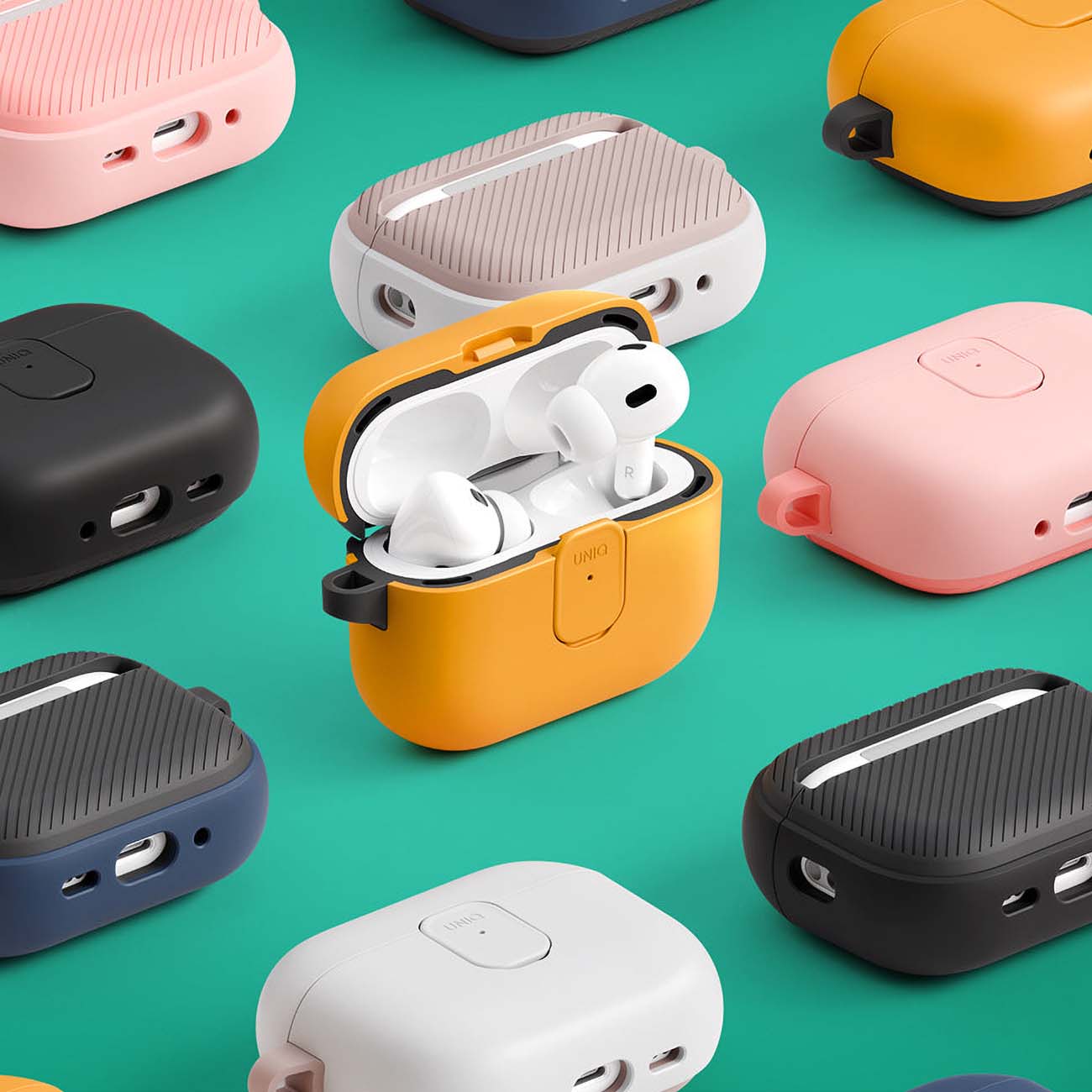 Pouzdro UNIQ Clyde pro Apple AirPods 4, Černomodrá