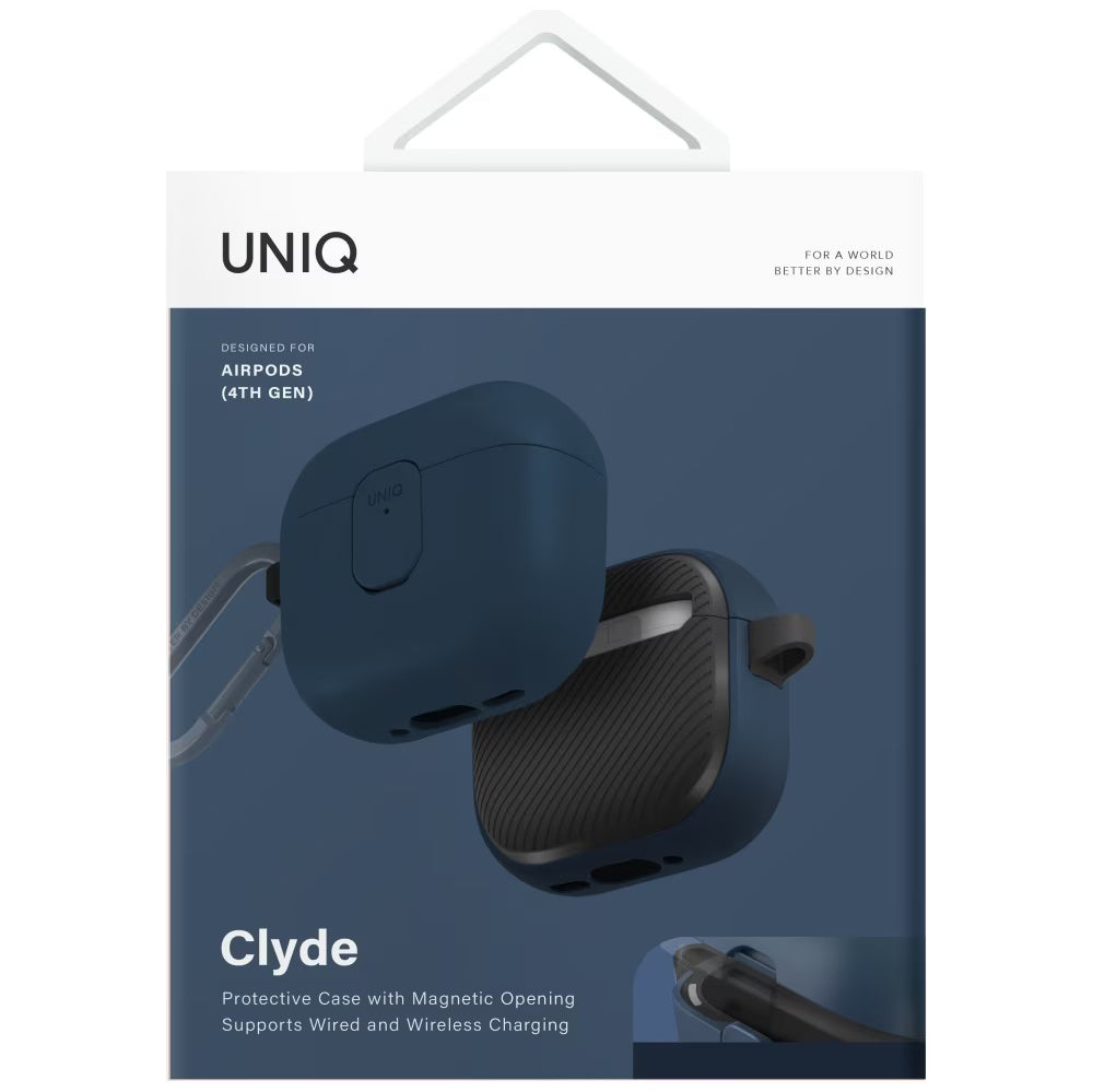 Pouzdro UNIQ Clyde pro Apple AirPods 4, Černomodrá