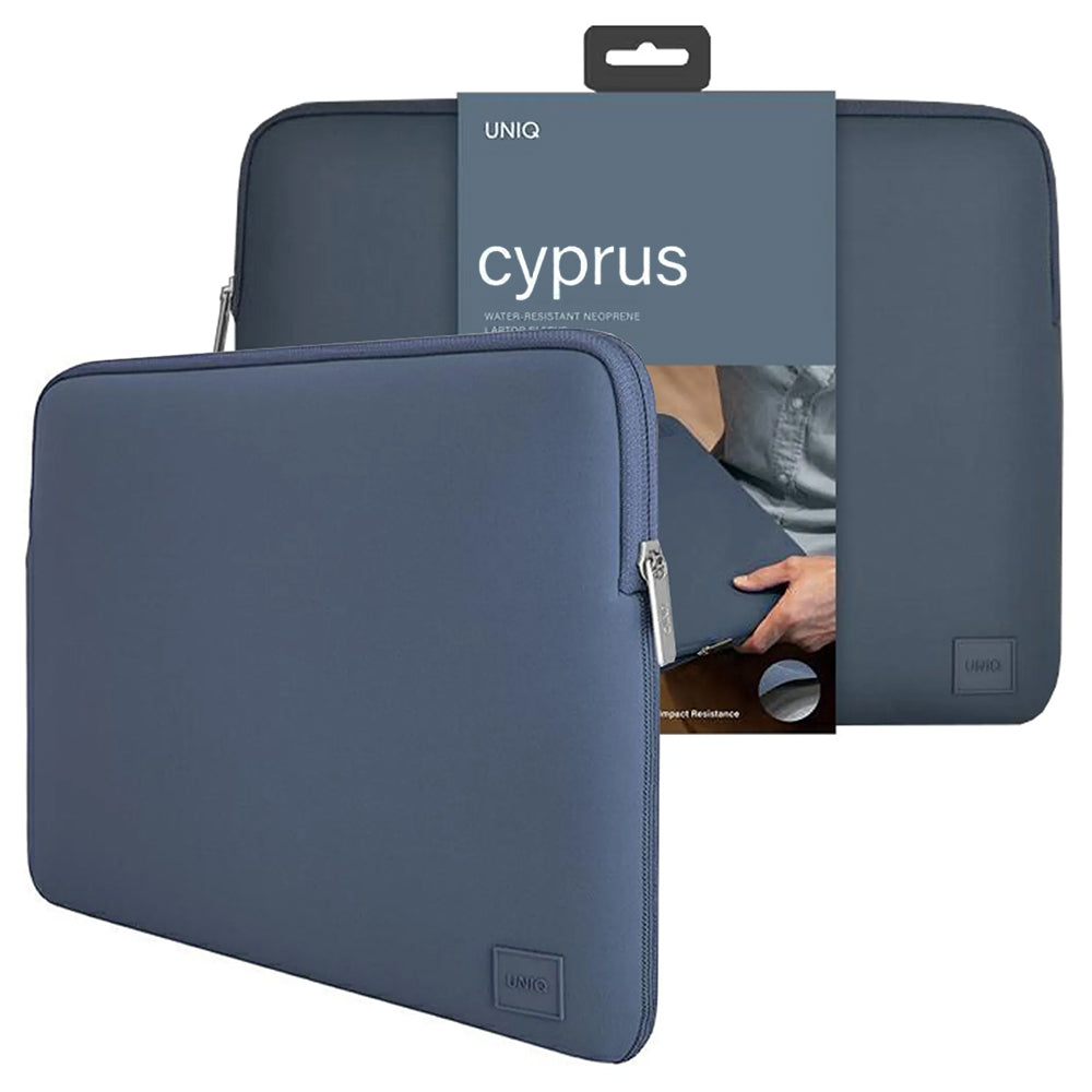 Pouzdro UNIQ Cyprus pro notebook max. 14 palců, tmavě modré