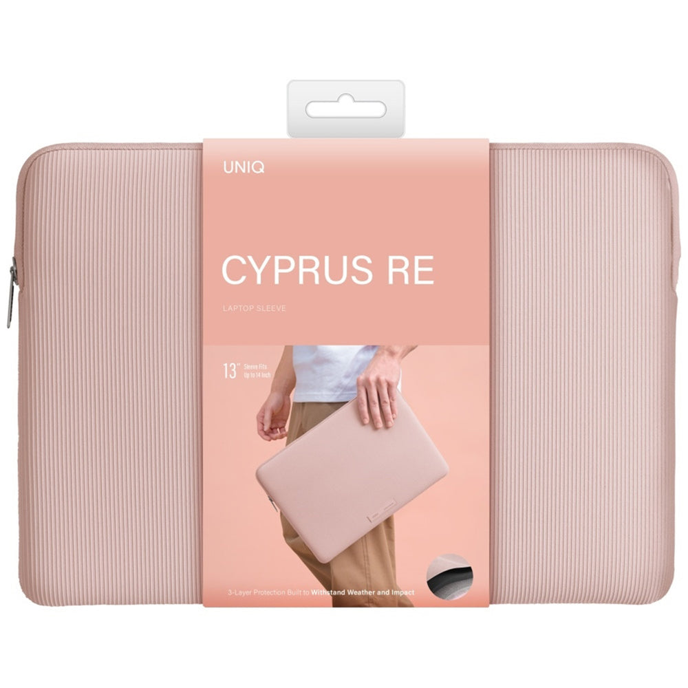 Pouzdro UNIQ Cyprus Ridge pro notebook max. 14 palců, růžové