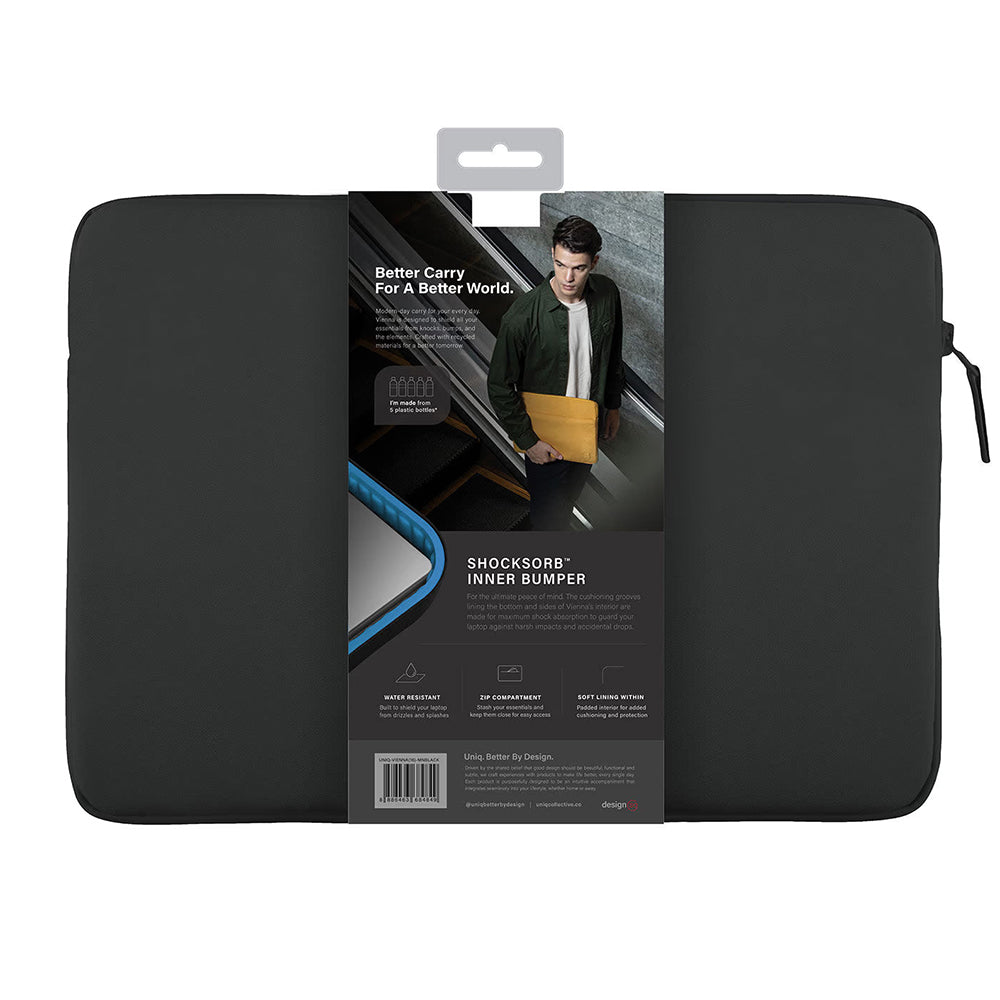 Pouzdro UNIQ Vienna pro notebook max. 16 palců, černé