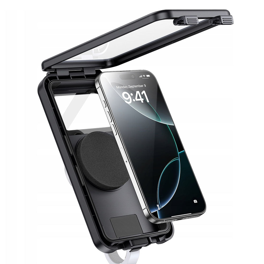 Univerzální vodotěsné pouzdro kompatibilní s magnetickým držákem na kolo, Baseus, PrimeTrip VB1, černé C0013D01