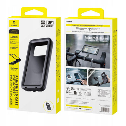 Univerzální vodotěsné pouzdro kompatibilní s magnetickým držákem na kolo, Baseus, PrimeTrip VB1, černé C0013D01