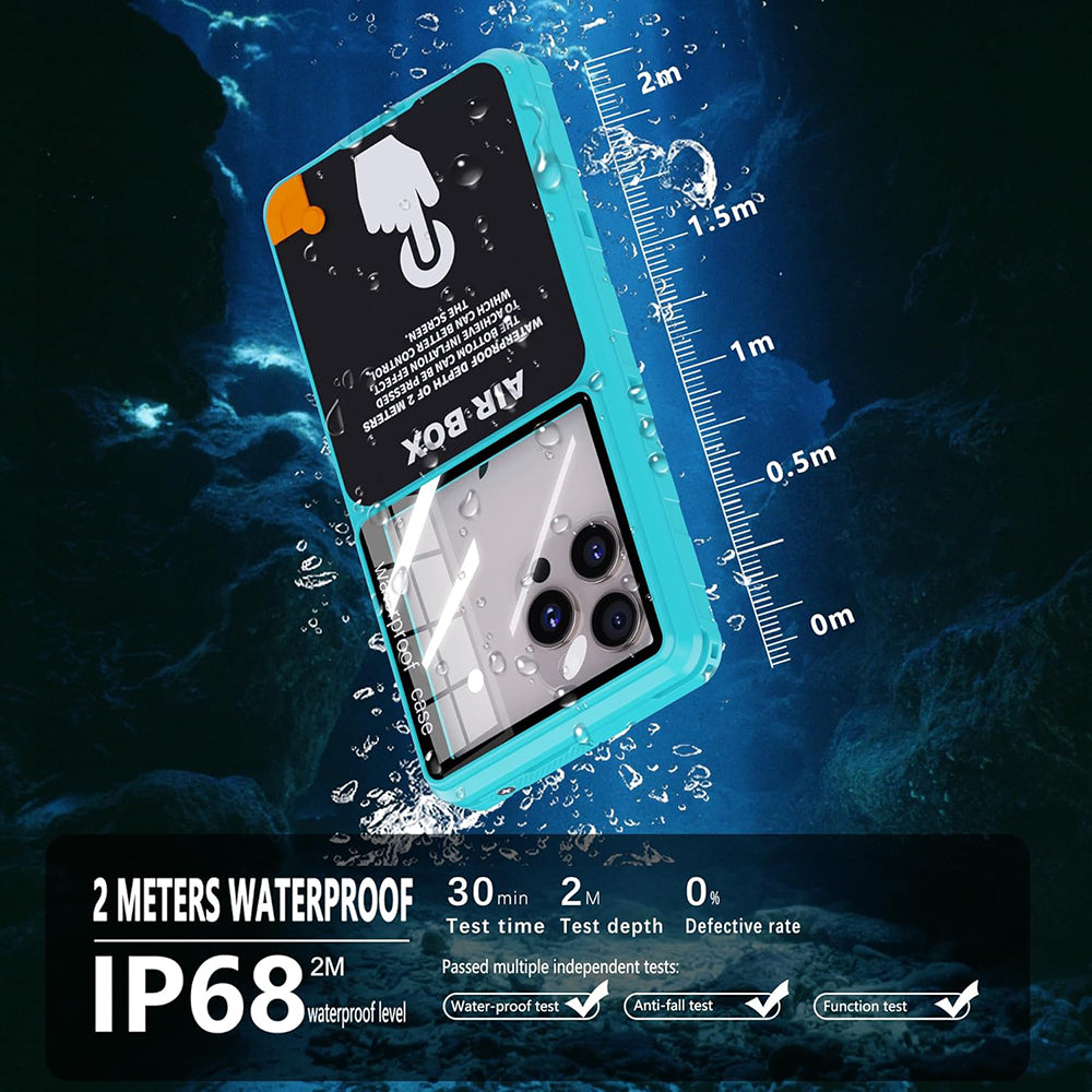 Univerzální vodotěsné pouzdro na telefon max. 6,9 palce, ShellBox, AirBox, modré