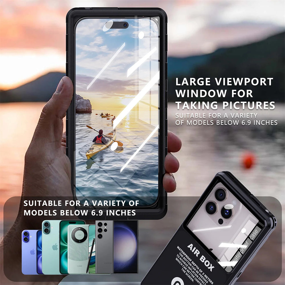 Univerzální vodotěsné pouzdro na telefon max. 6,9 palce, ShellBox, AirBox, modré