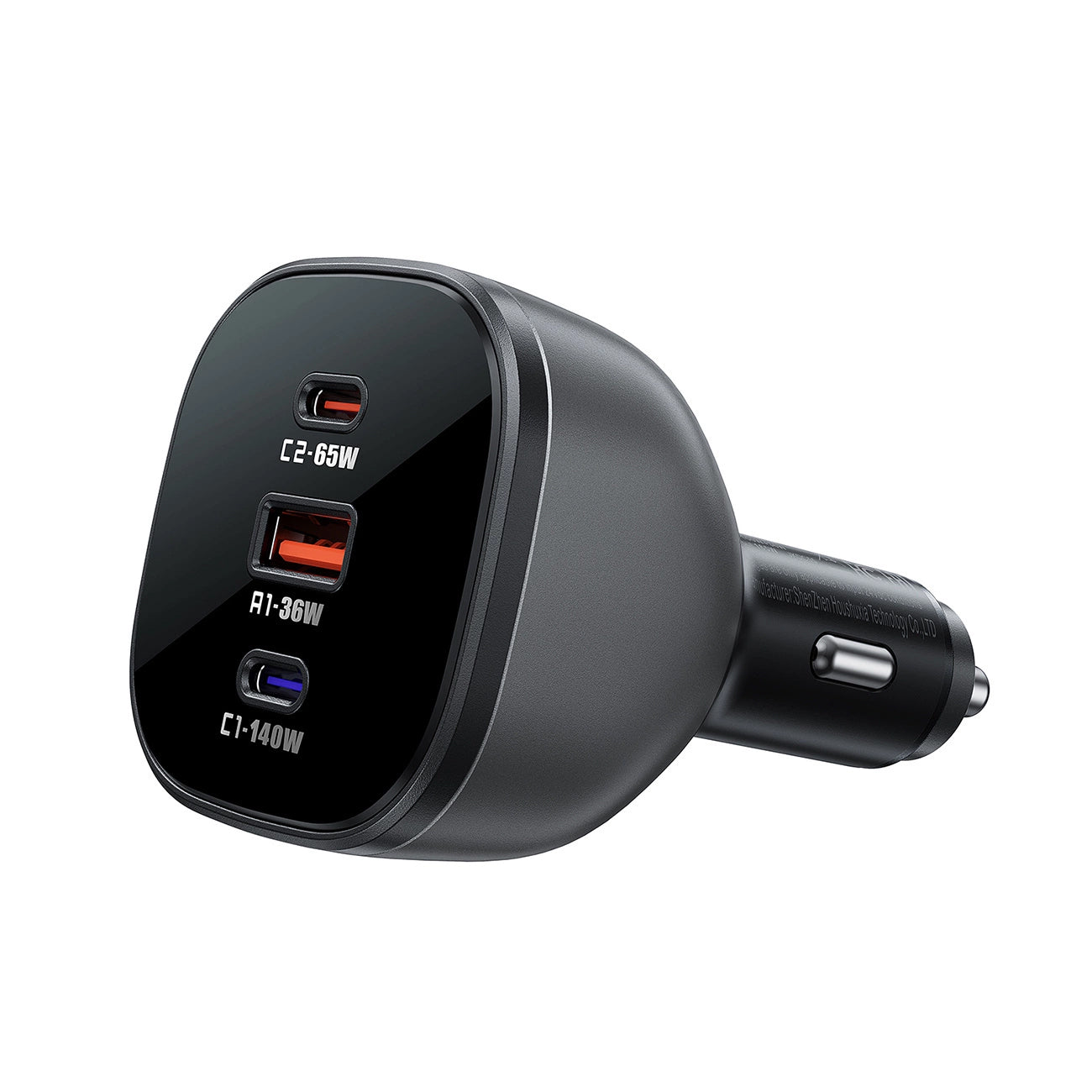 Auto nabíječka Acefast B14, 165W, 5A, 1 x USB-A - 2 x USB-C, Černá