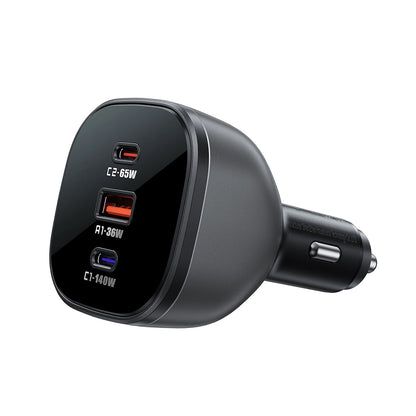 Auto nabíječka Acefast B14, 165W, 5A, 1 x USB-A - 2 x USB-C, Černá