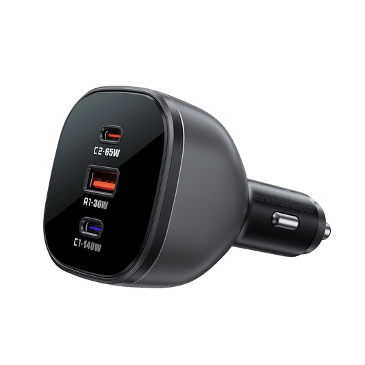 Auto nabíječka Acefast B14, 165W, 5A, 1 x USB-A - 2 x USB-C, Černá