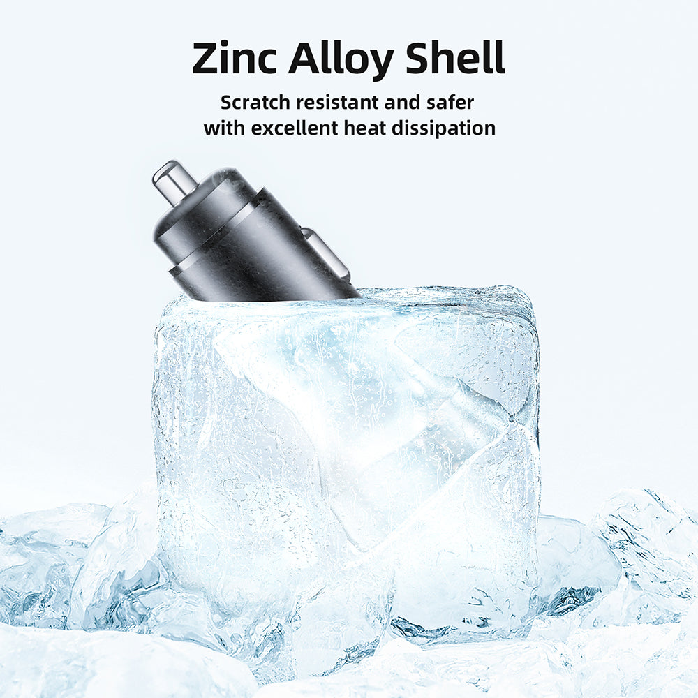 Auto nabíječka Acefast B2, 72W, 3A, 2 x USB-C, Černá